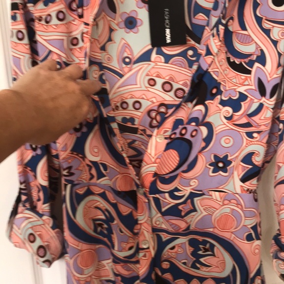 Multi-colored Fashion Nova Shirt Dress - Picture 6 of 8